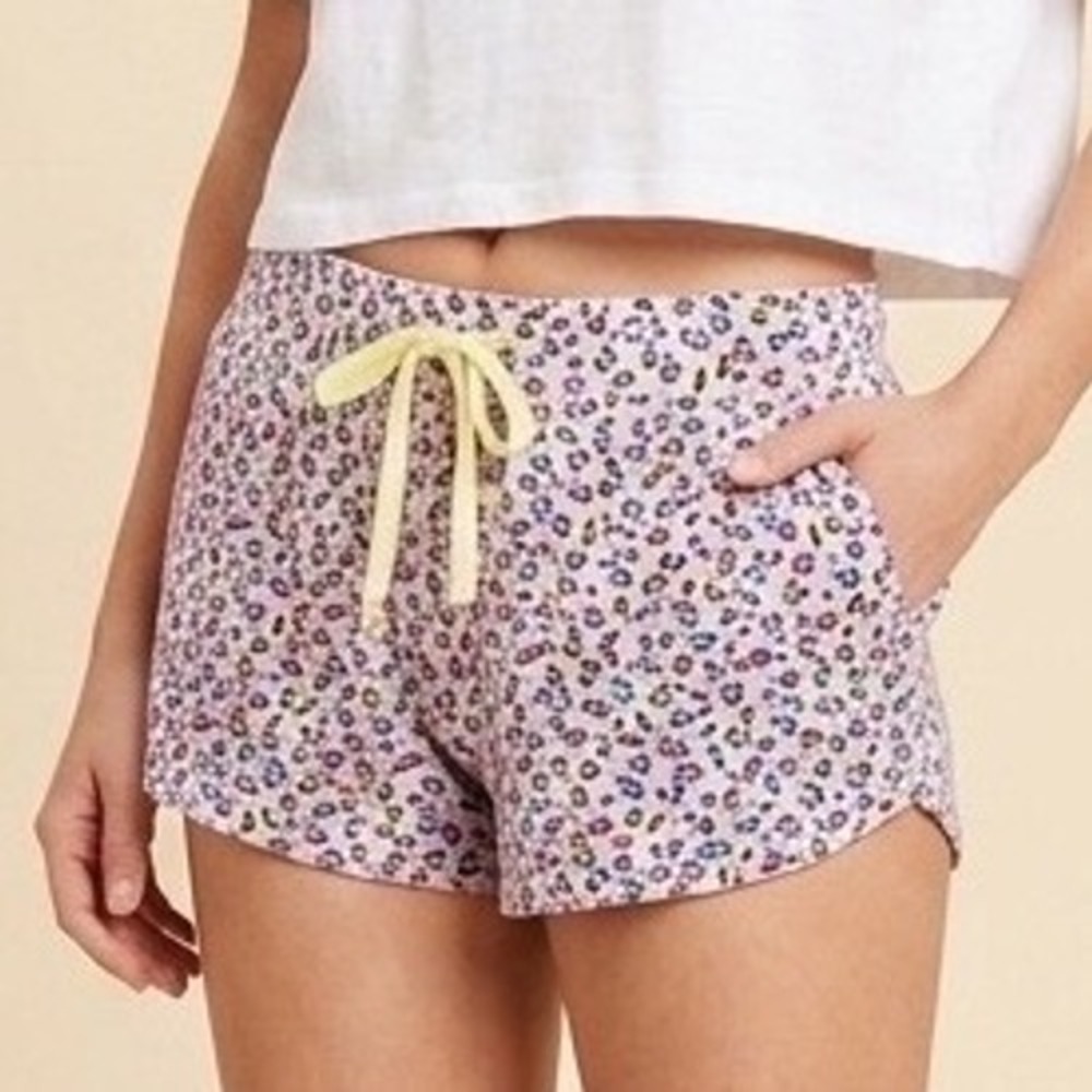 Secret Treasures Leopard‎ Print Pajama Micro Mini Shorts M Purple Y2K Cheetah